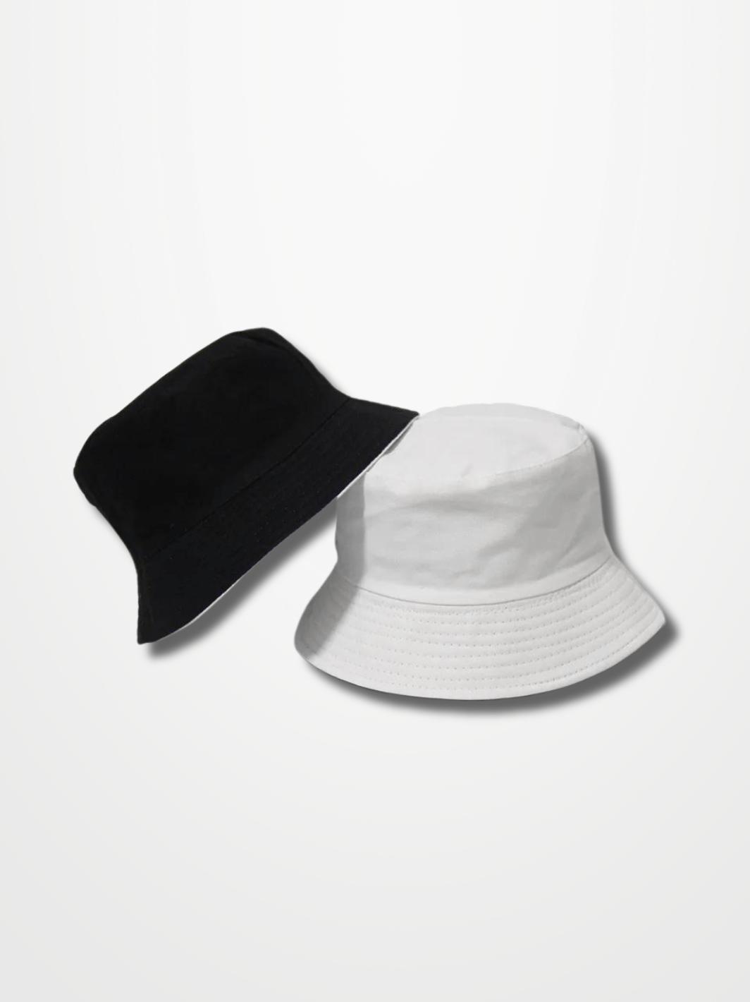 Bob blanc simple White-Black Hat / One Size(56-58cm)