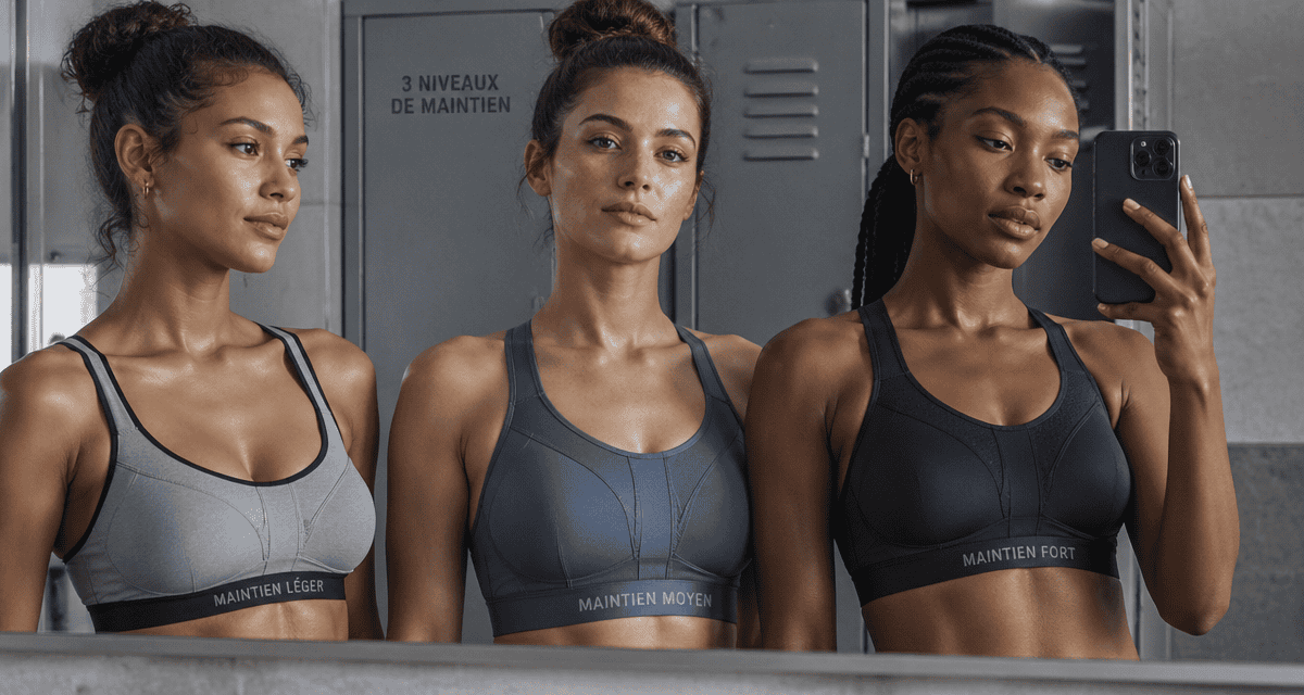 Brassieres de sport pour femme trois morphologies trois niveaux de maintien