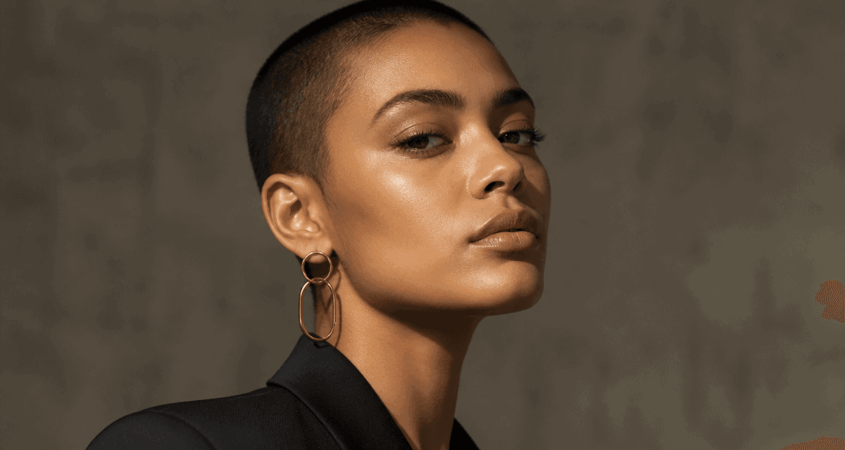 buzz cut femme portrait mode
