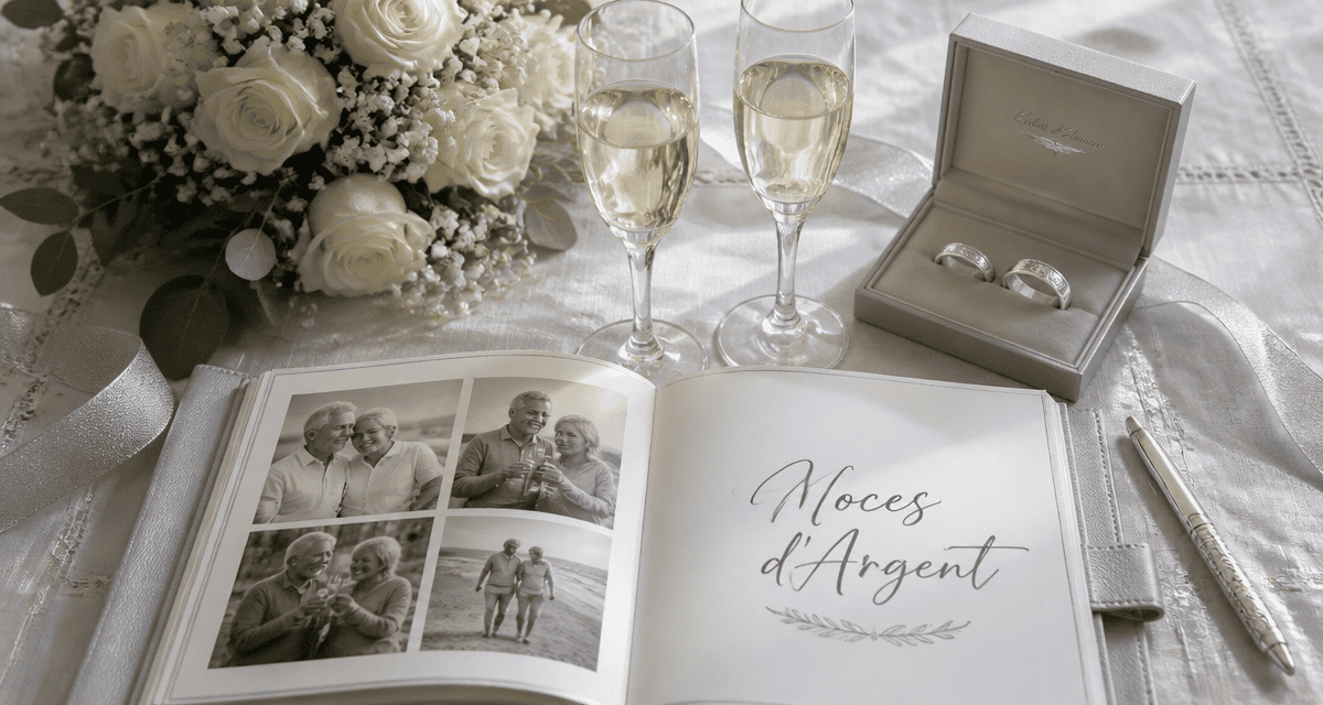 cadeau 25 ans de mariage avec alliances et champagne