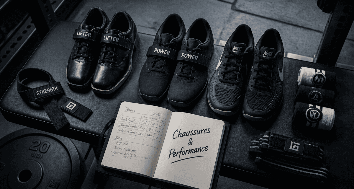 chaussure musculation haltérophilie powerlifting cross-training sur banc