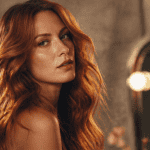 cheveux auburn cuivré femme portrait mode