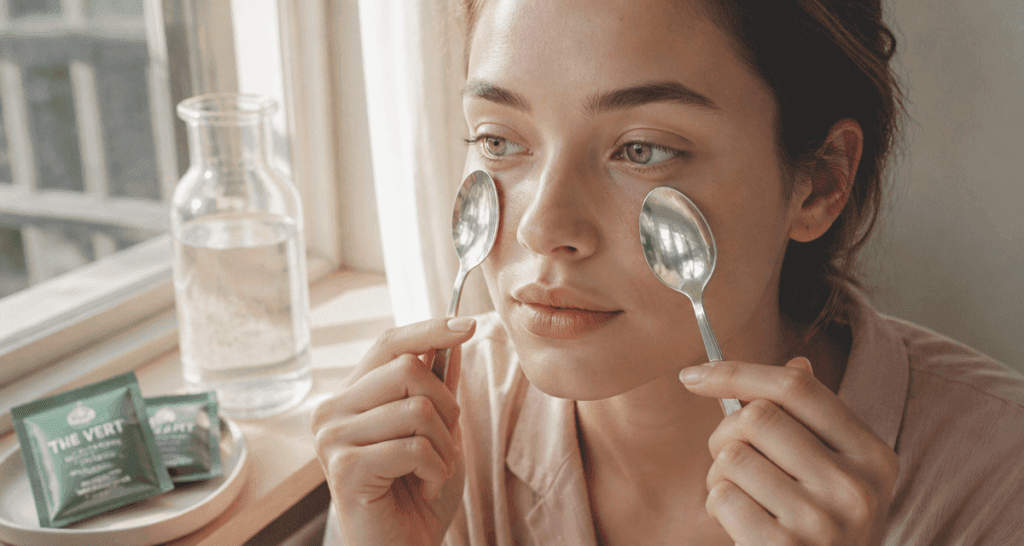 comment cacher ses cernes sans maquillage femme cuillères froides
