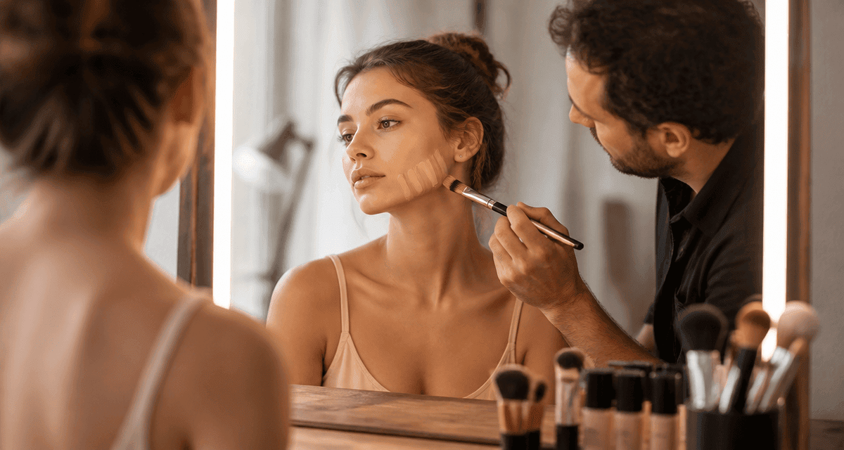 Comment choisir son fond de teint, test de trois teintes sur la mâchoire