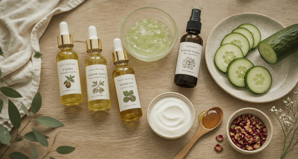 comment hydrater sa peau sans crème huiles végétales aloe concombre