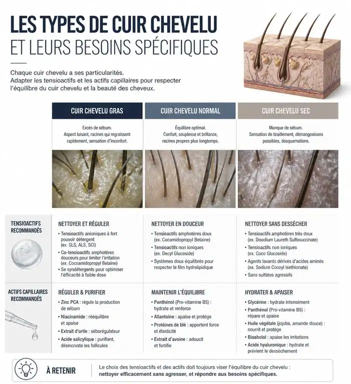 Infographie pour savoir quel shampoing choisir selon son type de cuir chevelu