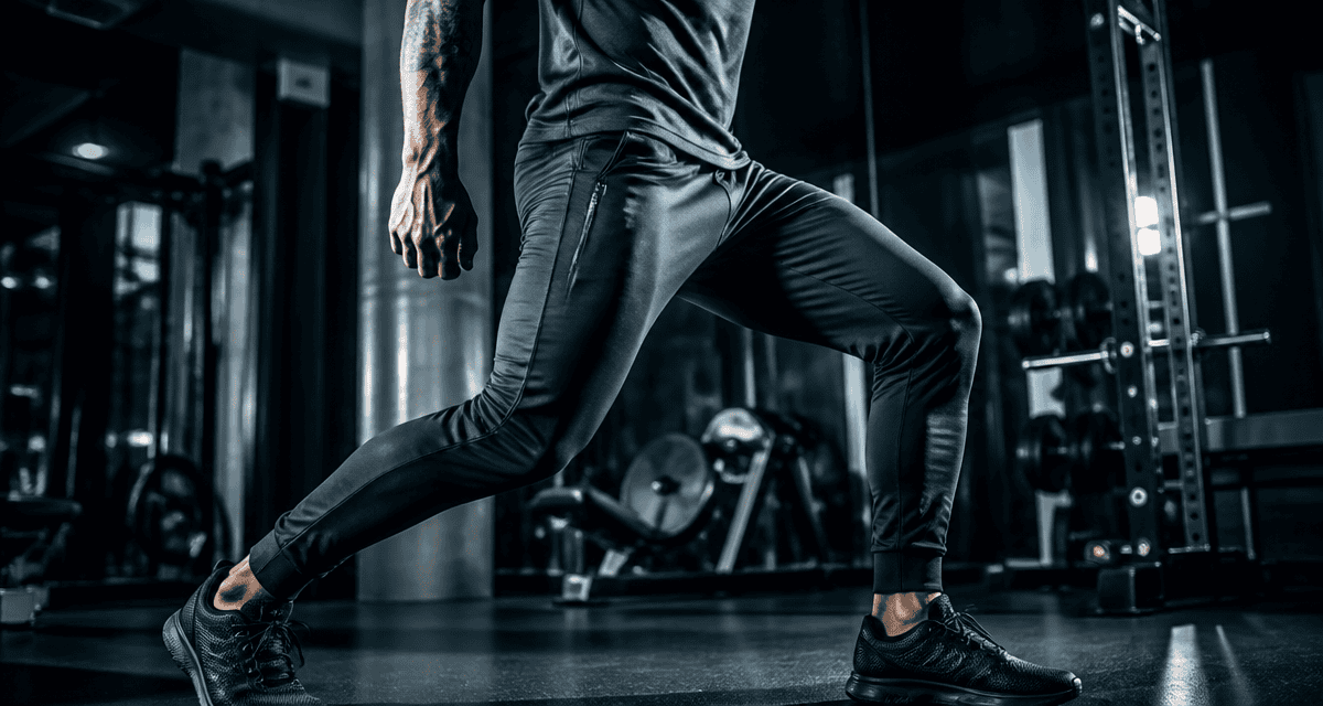 Athlète en jogging musculation technique