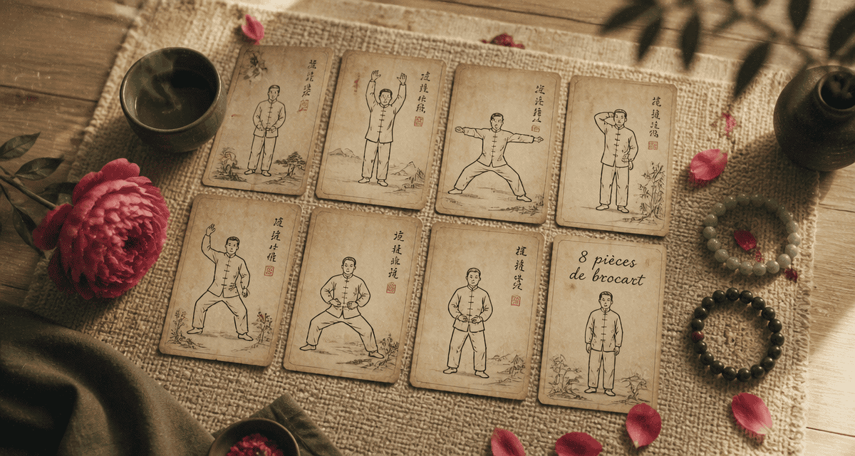 les 8 postures du qi gong fiches sur tapis