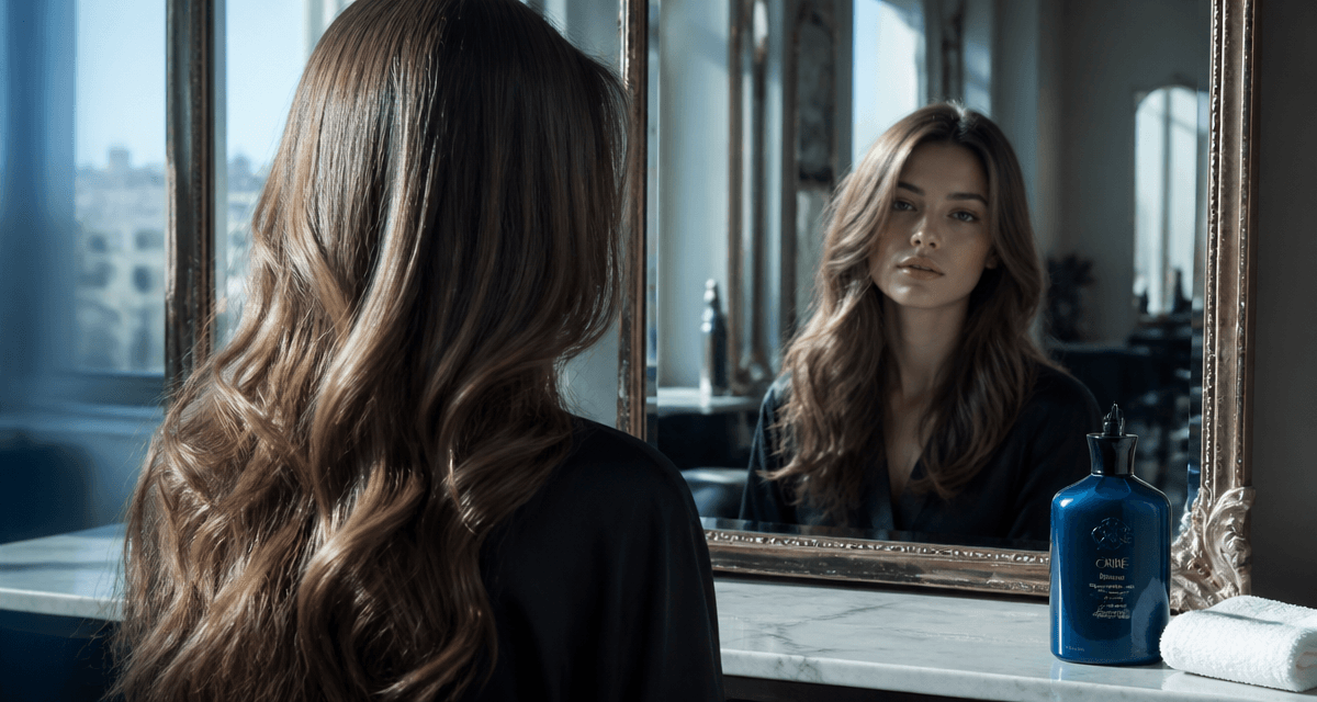 meilleur shampoing bleu cheveux châtain miroir