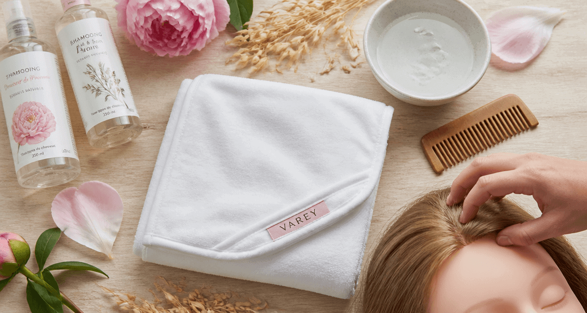 meilleur shampoing cuir chevelu irrité serviette flacons peigne