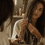 peut on appliquer un masque sur cheveux secs femme miroir