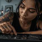 piercing street avis jeune femme examine bijoux