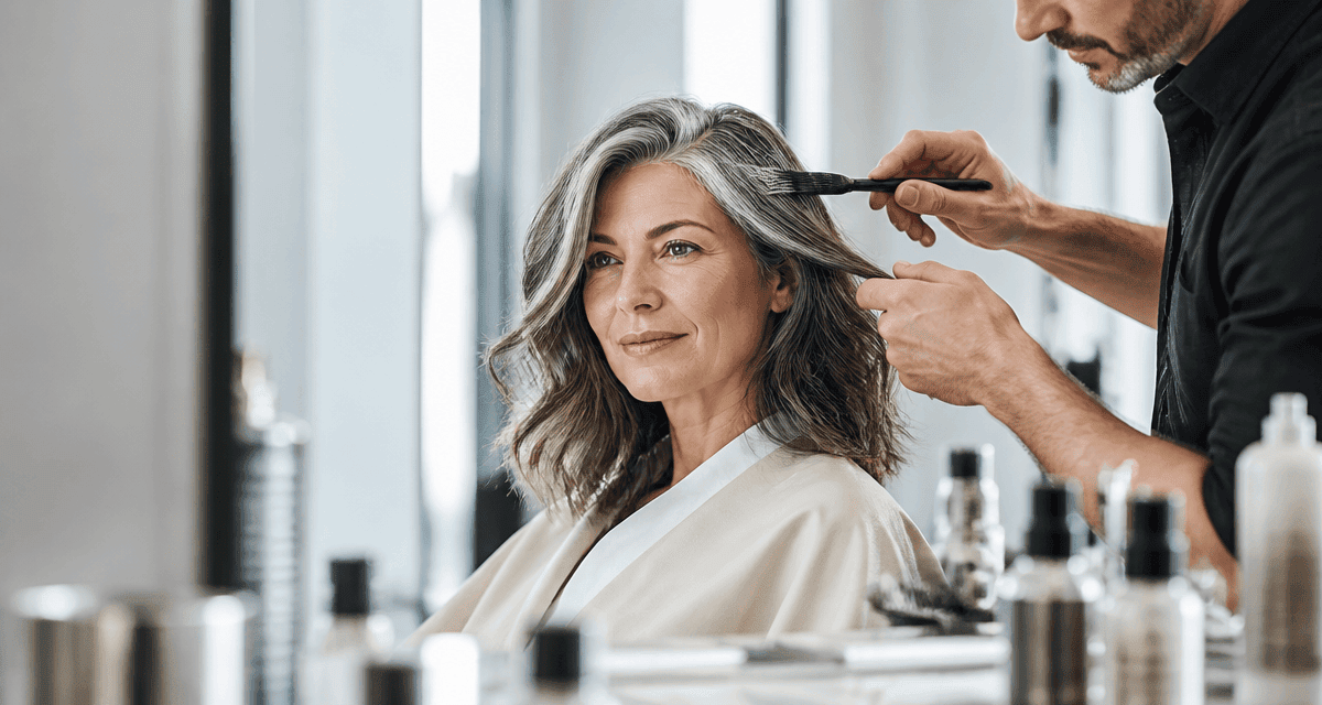 quel balayage sur cheveux blancs femme salon