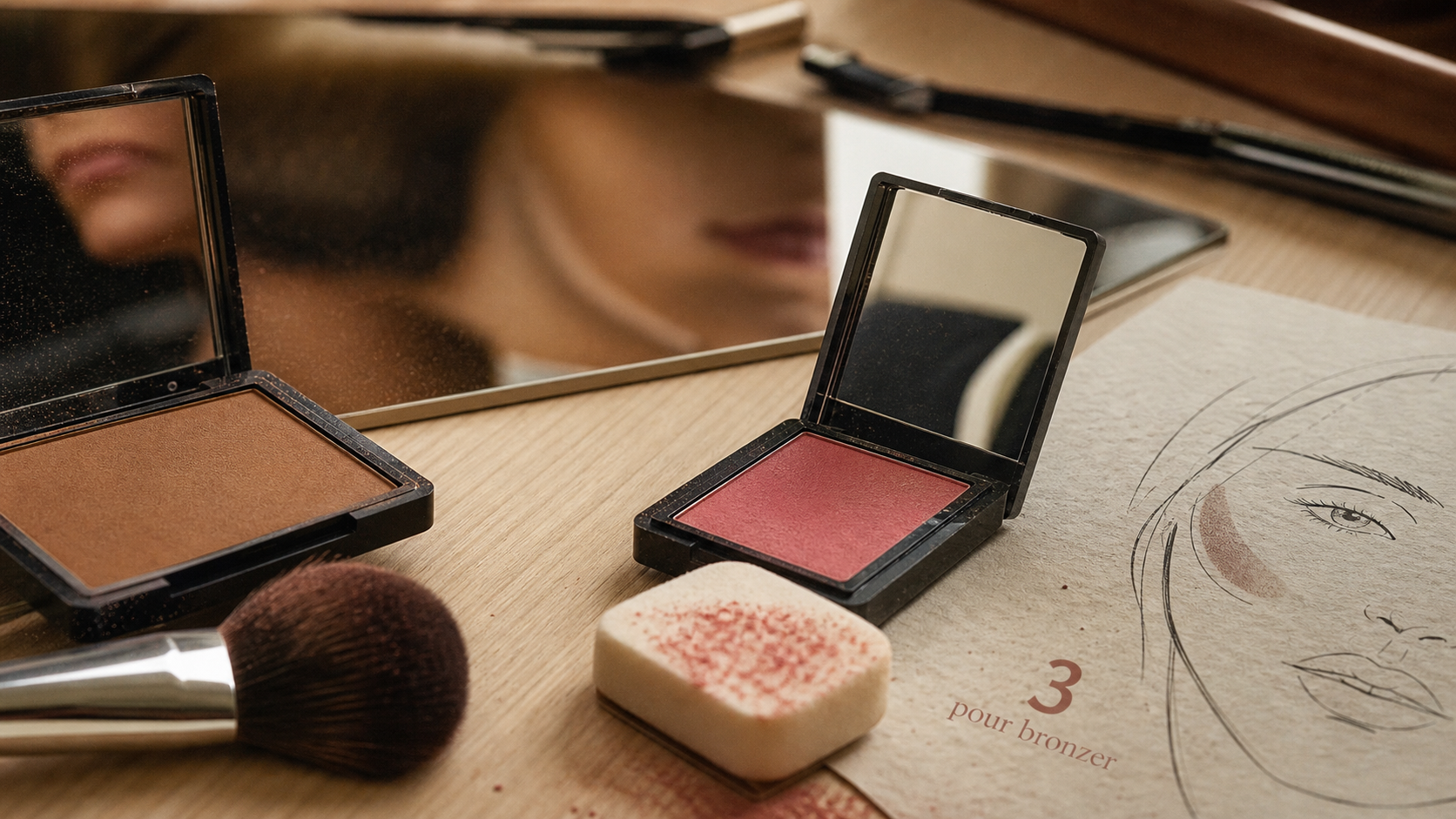 Appliquer bronzer et blush sur 3 zones clés