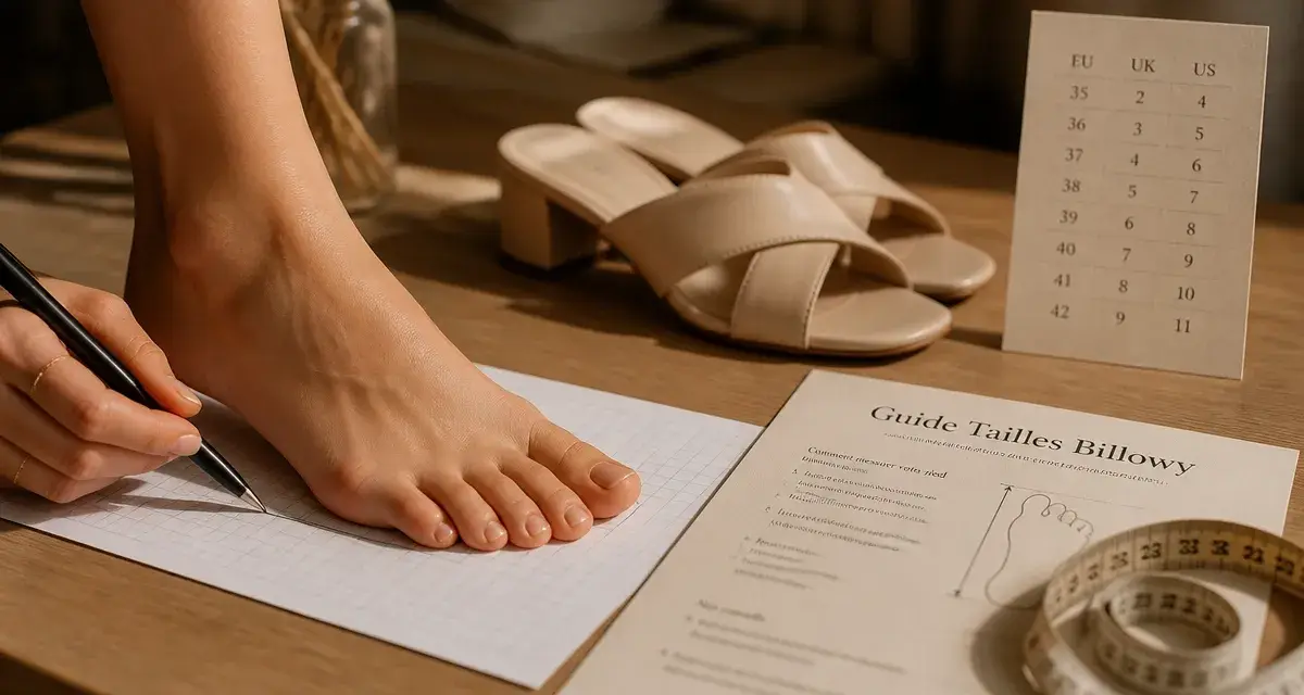 Comment taille Billowy femme : guide des pointures et mesure de la longueur du pied