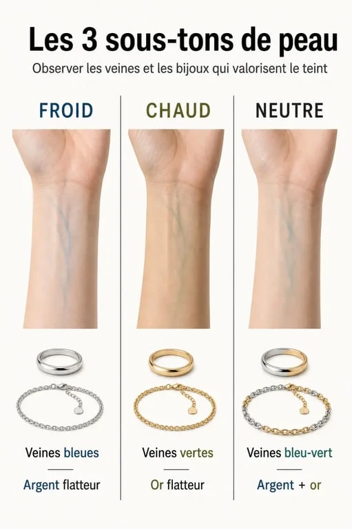 Infographie pour déterminer son sous-ton de peau et trouver sa teinte de fond de teint idéale