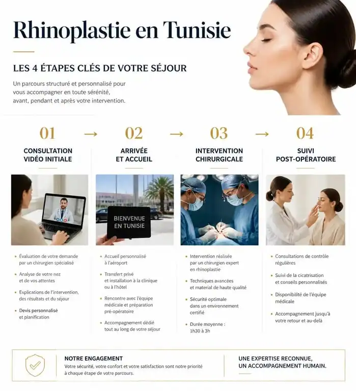 Étapes du parcours patient pour une rhinoplastie en Tunisie