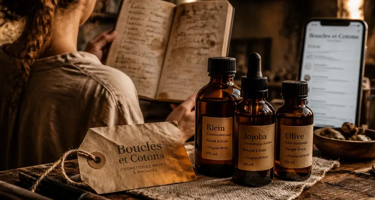 Kelly les secrets de loly : flacons et notes cosmétiques capillaires sur établi