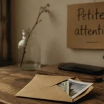 Petite attention pour récupérer son ex : enveloppe kraft près d’une fenêtre, geste discret.