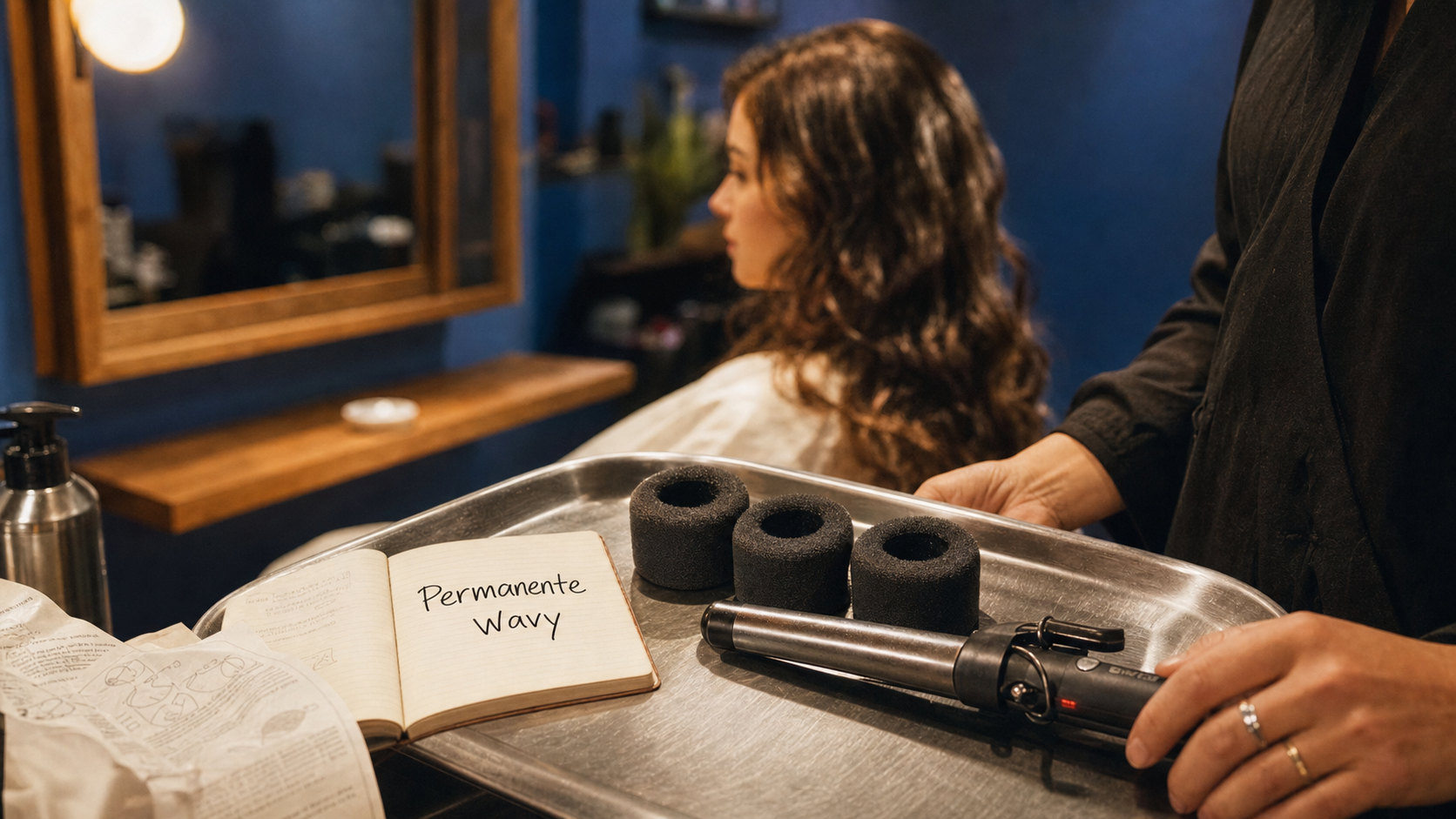 Type de permanente : boucles durables sur-mesure, coiffage wavy à la coiffeuse
