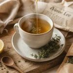 Bienfait du thym en tisane : tasse de thym, miel et citron pour la gorge et la toux