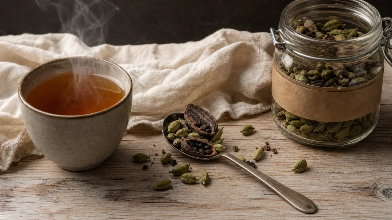Cardamome bienfait, infusion 10 minutes en tasse