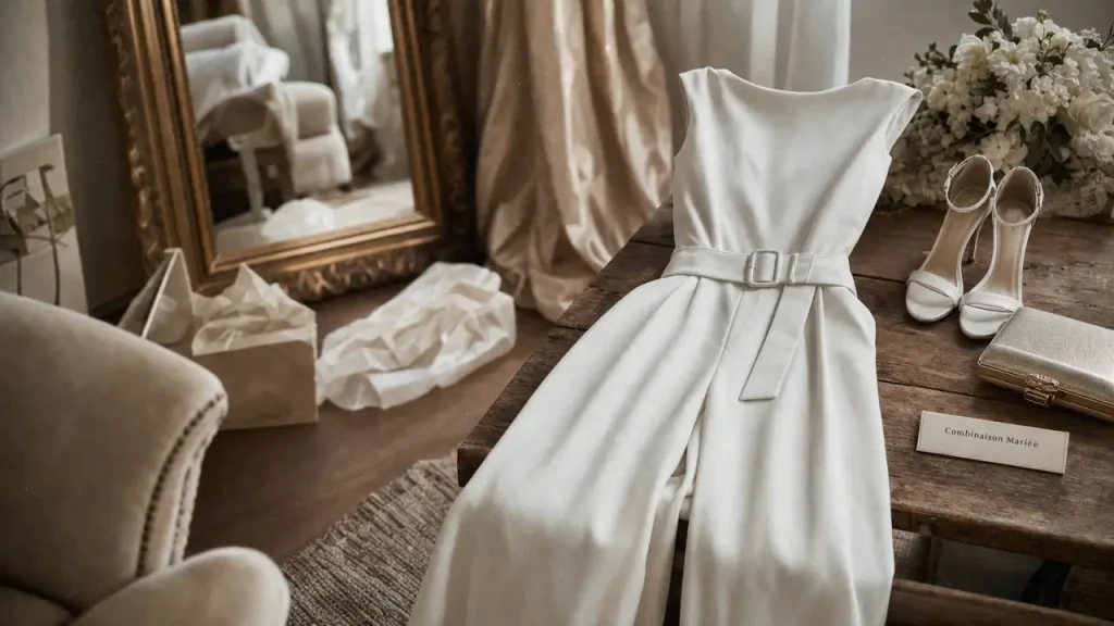 Combinaison de mariage : mariée, invitée, coupe et couleurs pour viser juste