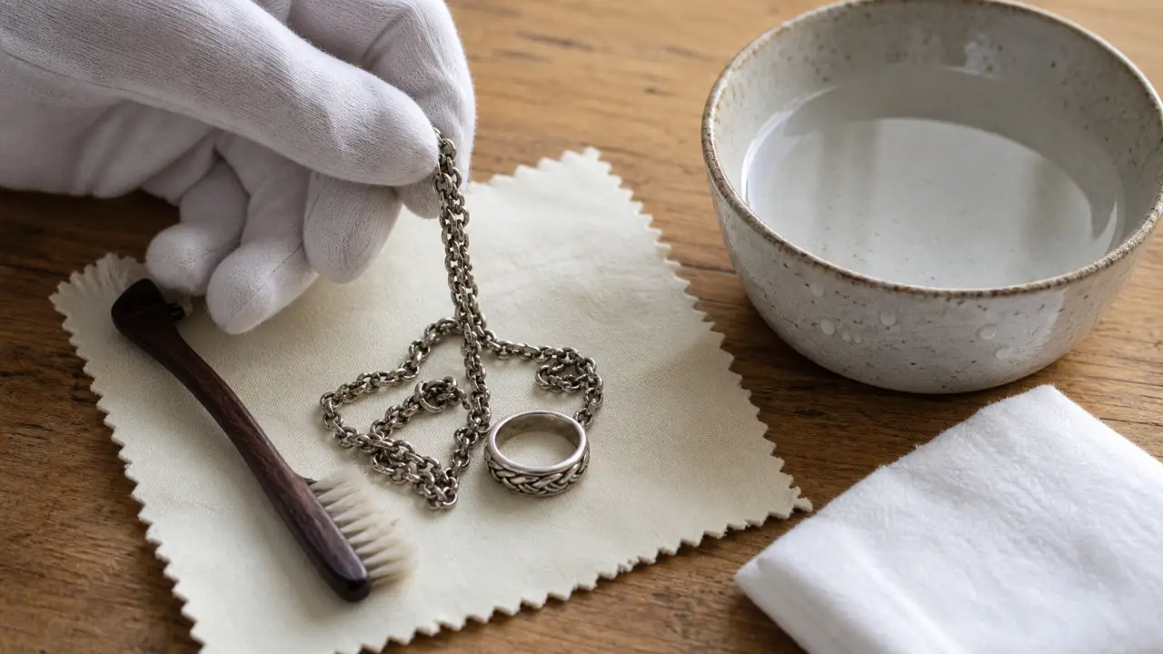 Comment nettoyer bijoux argent qui noircissent : chaîne et bague en argent 925 à nettoyer