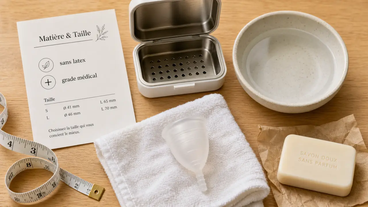Coupe menstruelle bio en silicone médical, taille juste, sans fuites