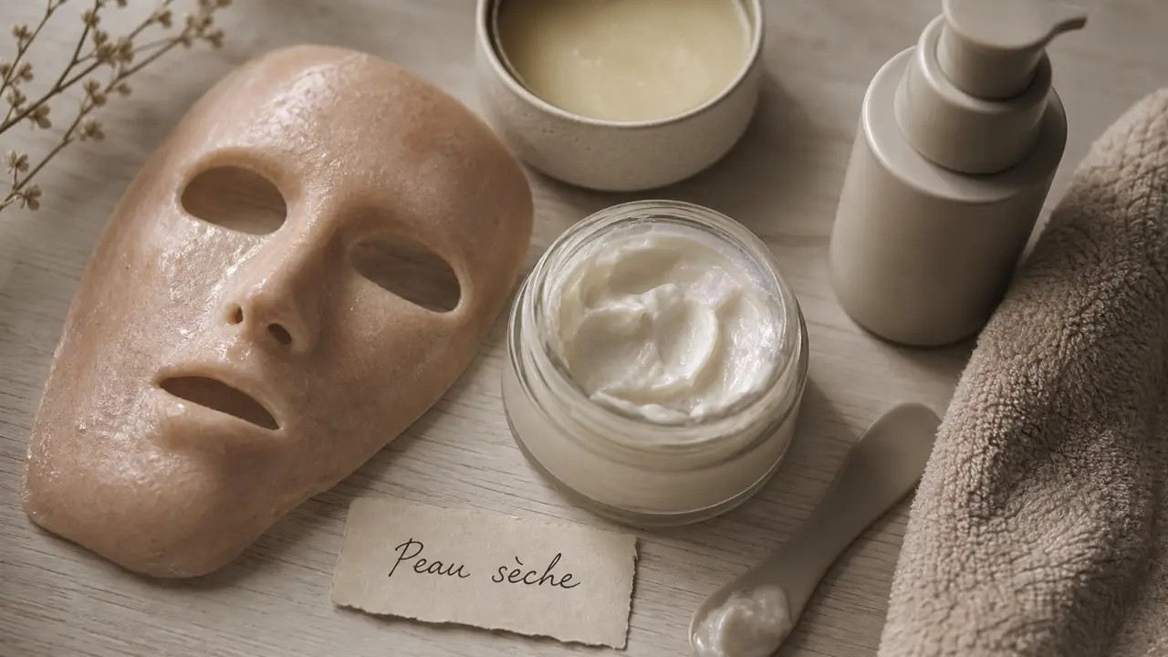 Creme pour peau seche, textures hydratantes et lipides sur peau