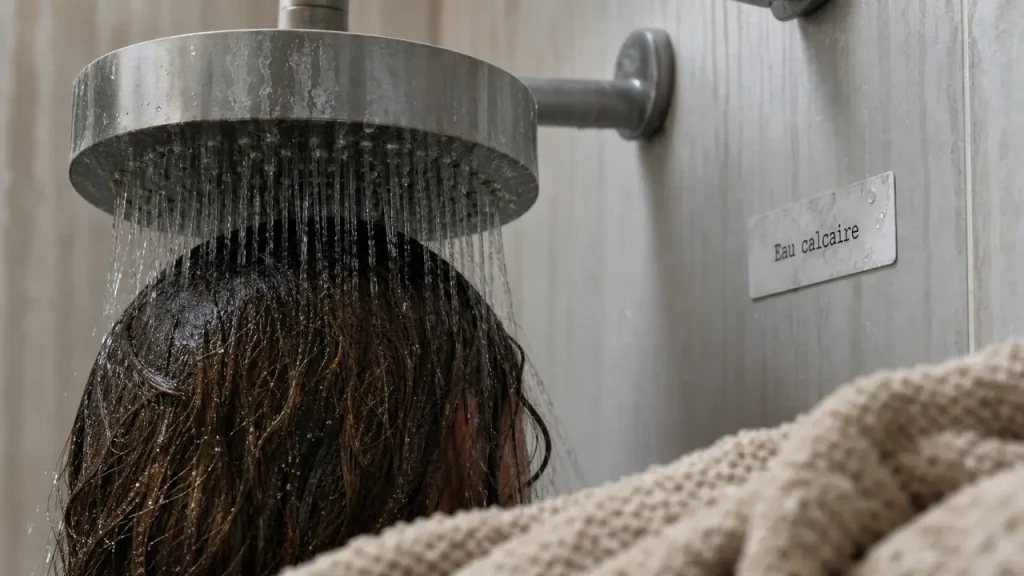 Eau calcaire et cheveux : comprendre la cristallisation, puis limiter les dégâts