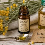 Huile essentielle immortelle utilisation : hélichryse italienne en flacon ambré
