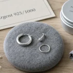 Piercing argent 925 hélix et tragus, argent satiné sur oreiller