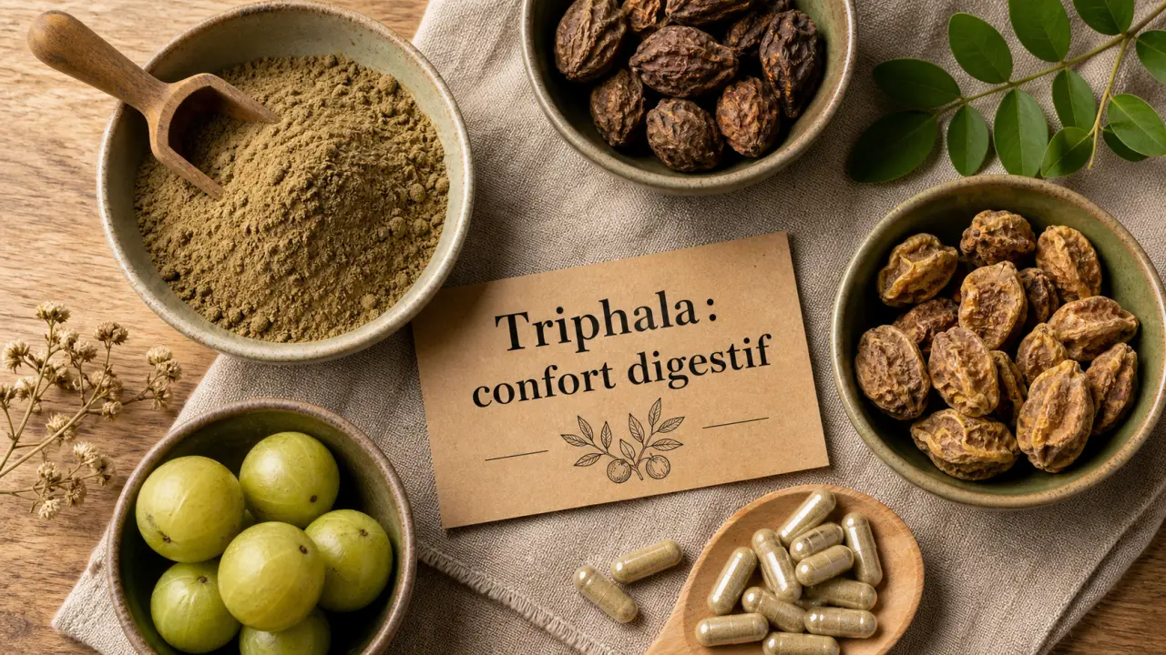 Triphala, poudre et fruits pour digestion : triphala bienfaits