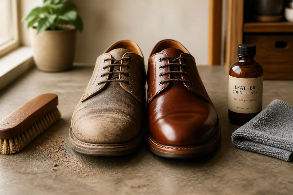 Chaussures en cuir ternies ou griffées : nettoyer, réparer, raviver, protéger