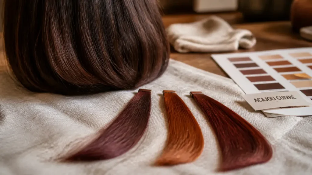 Couleur acajou cuivré : couvrir les cheveux blancs sans perdre les reflets chauds