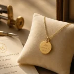 Bijoux naissance : collier et médaille gravés pour bébé