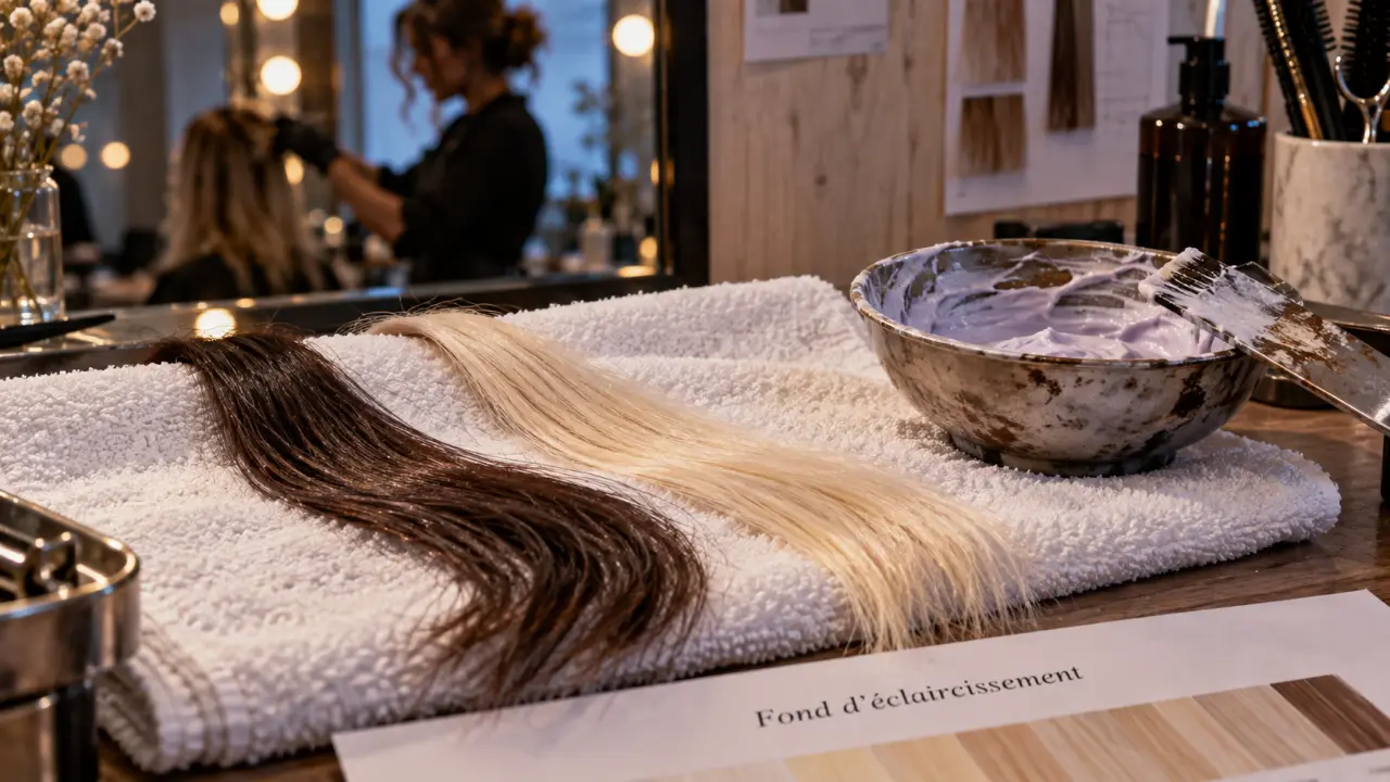 Coloration blond pour brune : mèches brune et blonde côte à côte