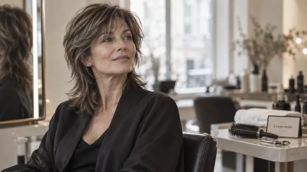 La coupe mulet après 50 ans gagne en élégance avec un dégradé fondu et des longueurs maîtrisées