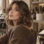 Coupe mi longues femme : lob wavy au niveau mâchoire-clavicules