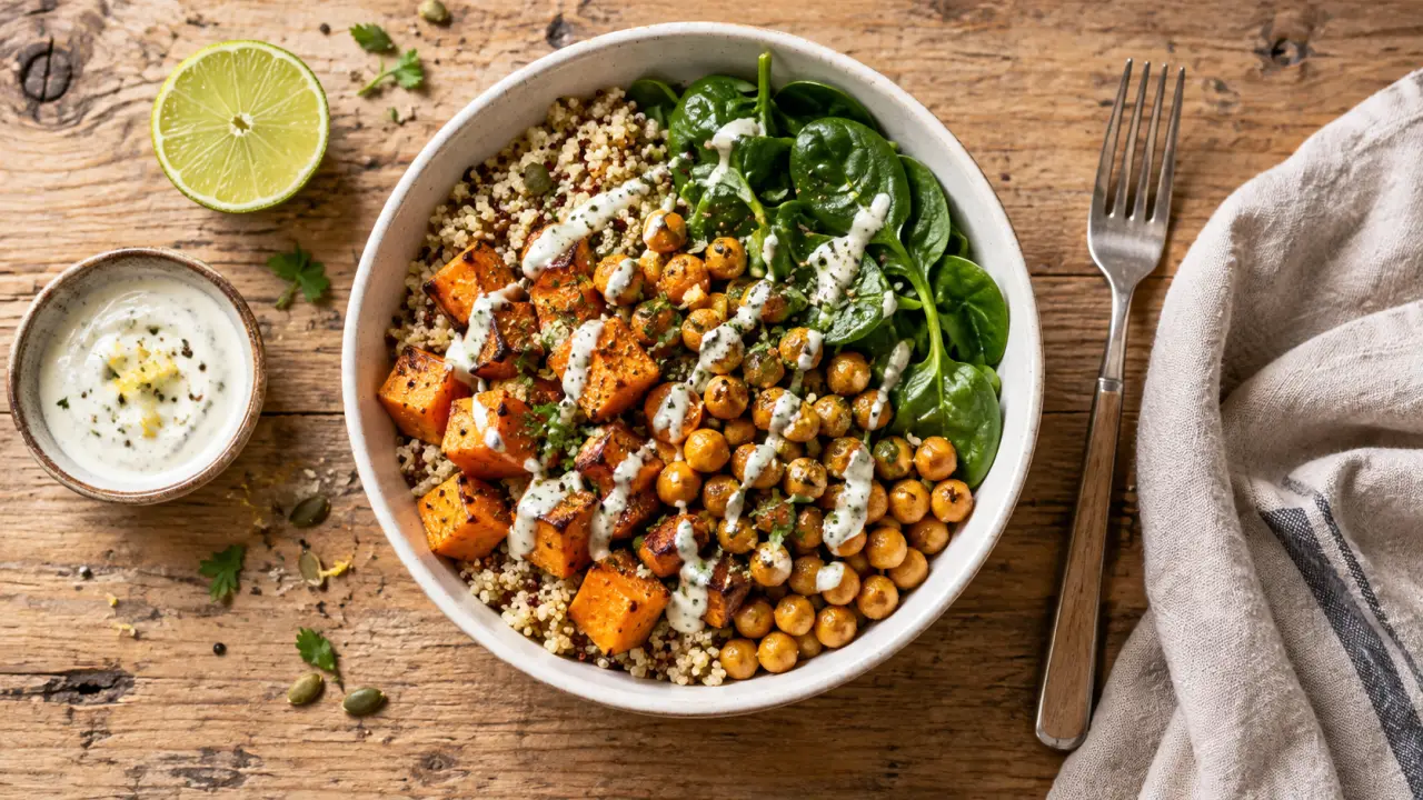 Idées recettes healthy : bowl quinoa pois chiches citron