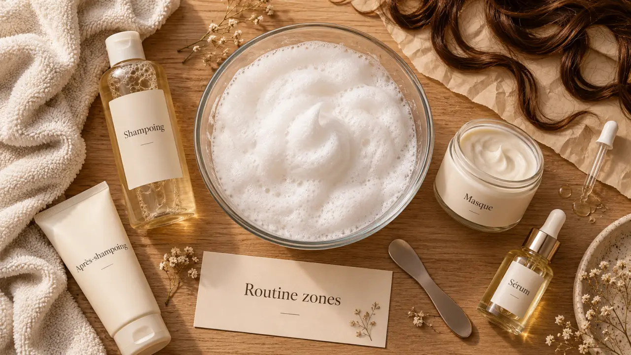 Soins pour les cheveux : routine racines et longueurs, shampoing et masque